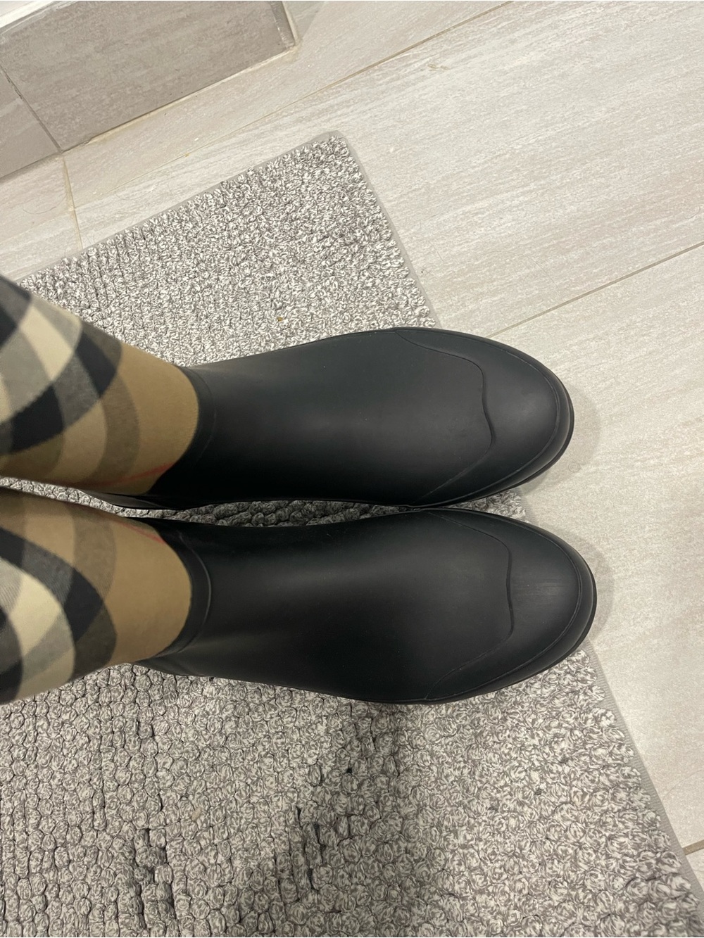Burberry Nova check tall rain boots rubber size 39 authentic luxury boots - Picture 9 of 16